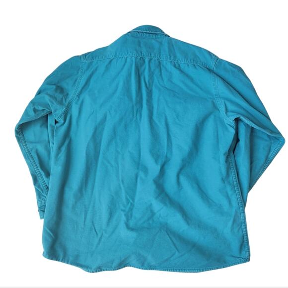 Cabelas Cotton Long Sleeve Button Up Ocean Blue Size XL Tall - Picture 4 of 6